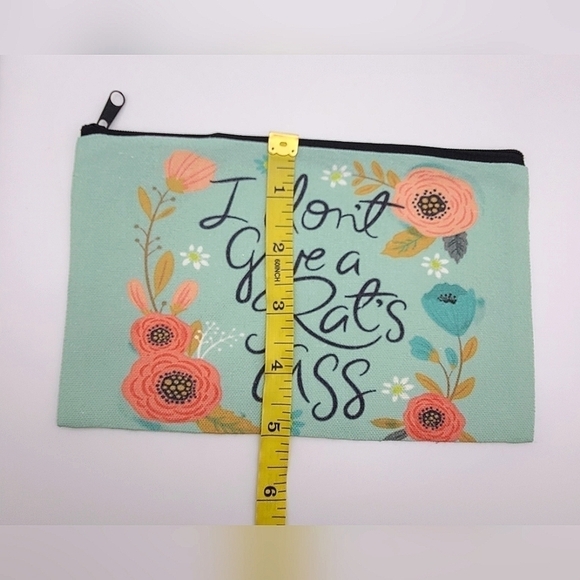 Floral Print Cosmetic Storage Canvas Like Bag - Picture 4 of 7